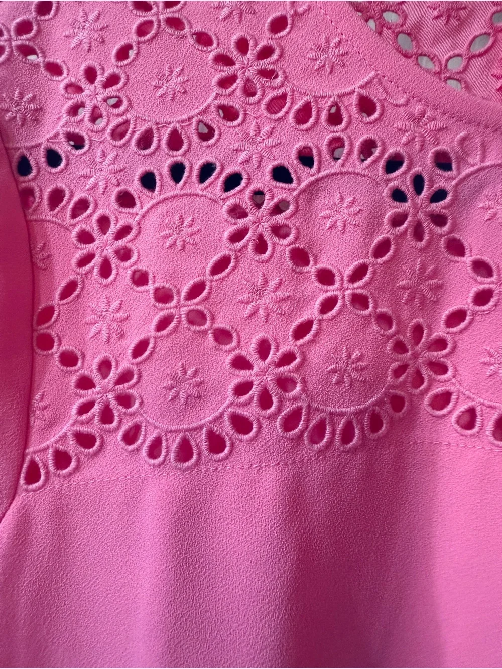 J. Crew Pink Eyelet Yoke Top